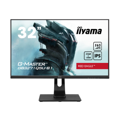 IIYAMAIiyama G-MASTER Red Eagle GB3271QSU-B1 - LED monitor - 32" (31.5" viewable) - 2560 x 1440 WQHD @ 165 Hz - IPS - 400 cd / m² - 1200:1 - 1 ms - 2xHDMI, 2xDisplayPort - speakers - matte black