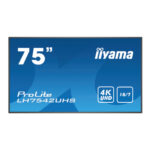 IIYAMA75" 3840x2160, 4K, IPS, Landscape and Portrait, Full Metal Housing, 500cd/m², Media Player, USB Port, SDM-L PC-Slot, 18/7, Integrated iiSignage software, E-Share, Android 8 OS, file- and web browser