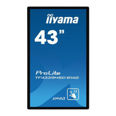 IIYAMA43" PCAP Open frame, Bezel Free 12-Points Touch, 1920x1080, AMVA3 panel, 24/7, 2xHDMI, DisplayPort, VGA, 340cd/m², 4000:1, Through Glass (Gloves) supported, Landscape, Portrait or Face-up mode