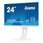 IIYAMAIiyama ProLite XUB2492HSU-W1 - LED monitor - 24" (23.8" viewable) - 1920 x 1080 Full HD (1080p) @ 60 Hz - IPS - 250 cd / m² - 1000:1 - 5 ms - HDMI, VGA, DisplayPort - speakers - white
